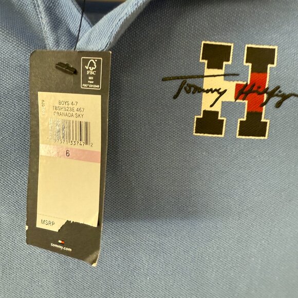 Tommy Hilfiger Blue Short Sleeve Polo Shirt - Picture 5 of 6